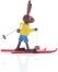 Osterfigur - Osterhase Langlauffahrer mit Ski und Stöcke Bunt- Ansicht Rechts - In verschiedenen Varianten
