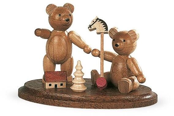 Bärensammelfigur Zwei spielende Bärenkinder natur klein Höhe 5 cm