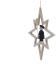 Christbaumschmuck - Holzstern mit Kurrendesänger und Stern - Ansicht Links - Fadenlänge ca 7,5cm