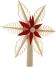 Christbaumspitze Spanstern Rot/Natur el. Beleuchtet Mittig Stern - Ansicht Vorne - Hergestellt im