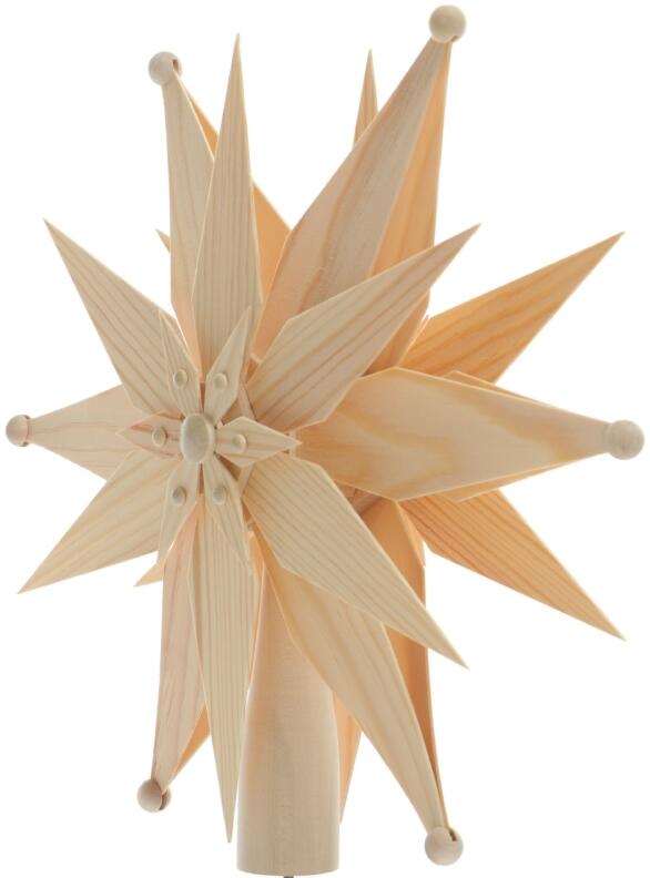 Christbaumspitze elektr. beleuchtet doppelt aus Kiefernblätter Natur - Ansicht Links - Der I-Punkt