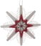 Christbaumschmuck - Spanstern aus 8 gestochenen Bäumchen - mit Roten Stern & Natur Rauten - Ansicht Hinten - Macht zum Baum ,einen Traumhaften Farbakzent