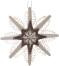Christbaumschmuck - Spanstern aus 8 gestochenen Bäumchen - mit Braunen Stern & Natur Rauten - Ansicht Hinten - Mit Hand gestochene Bäumchen