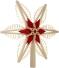 Christbaumspitze Spanstern el. Beleuchtet Mittig mit Holzstern Rot - Ansicht Vorne - Hergestellt im