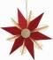 Christbaumschmuck – filigraner Spanstern mit roten Kiefernholzsegmenten, traditionelles Naturholz - 