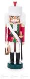 Nussknacker – detailreicher Ungar in rot-weißer Uniform mit Säbel, handbemalt – BxHxT = 4 x 13,5 x 4