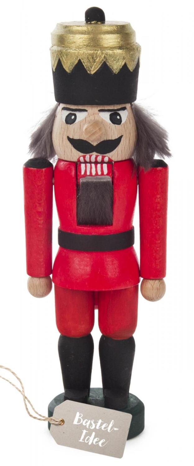 Bastelsatz Nussknacker K&ouml;nig rot H&ouml;he 15,5mm