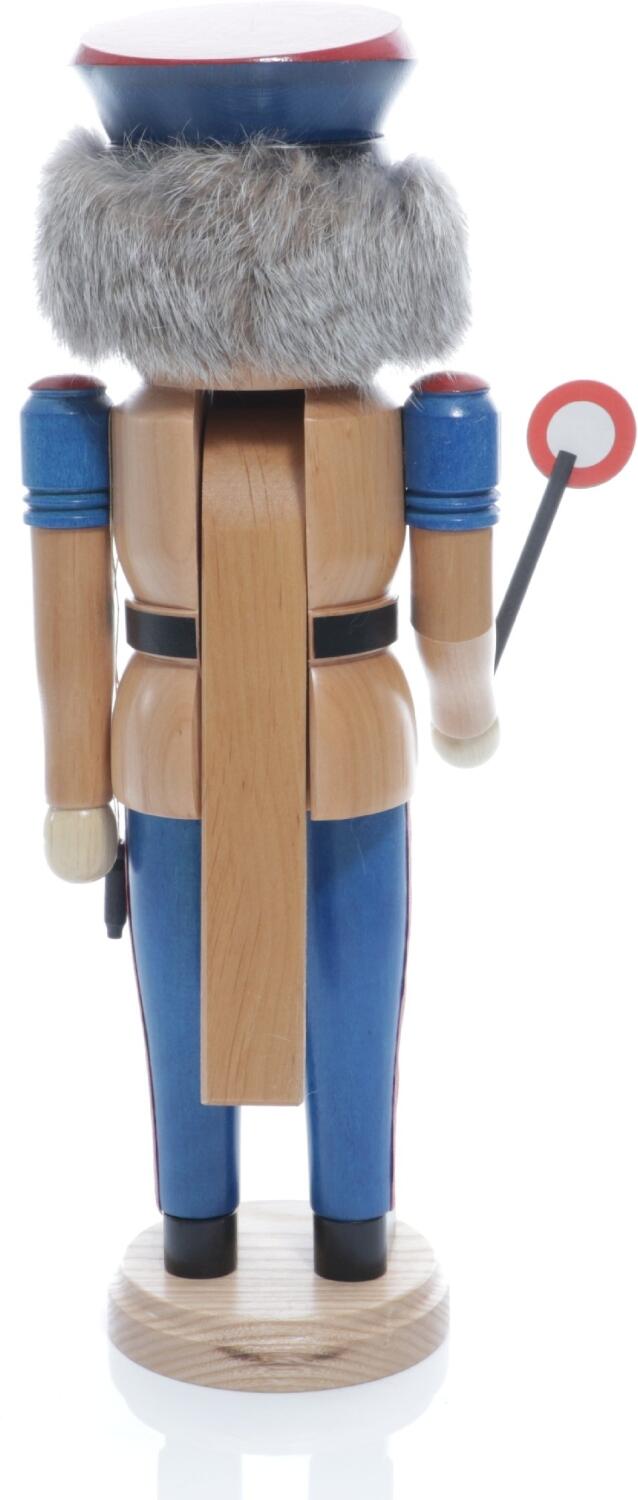 Weihnachtsfigur - Nußknacker Eisenbahner mit Kelle und Pfeife - Ansicht Hinten - Hergestellt in