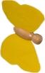 Holzspielzeug Holzschmetterling mit Stecker gelb Schmetterling 9 x 7cm, Stab Länge 30 cm