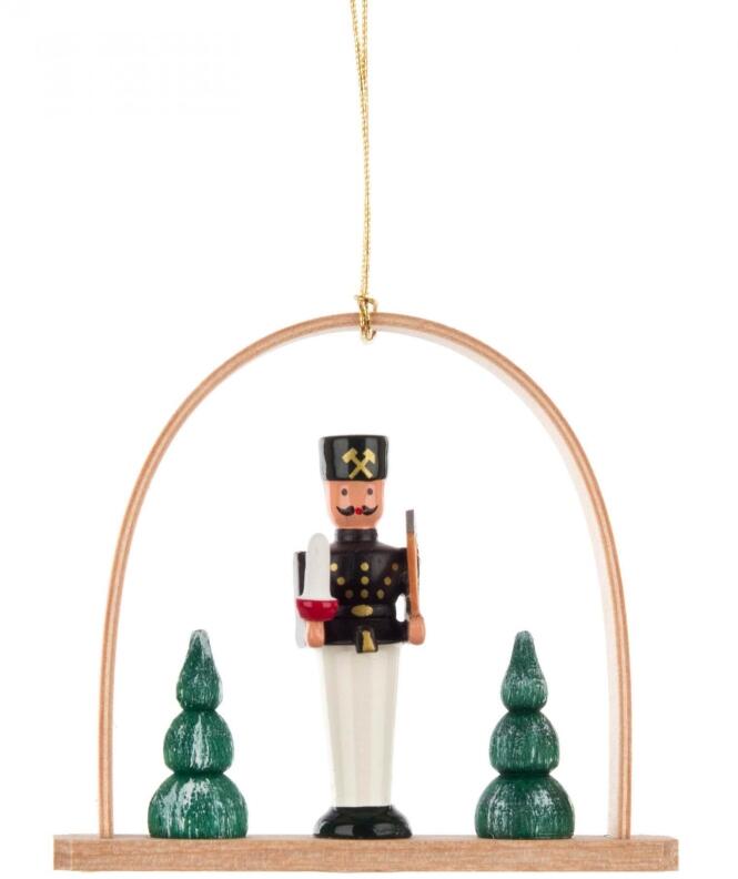 Baumbehang Bergmann mit Pickel im Bogen H: 7cm