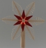 Christbaumspitze Spanstern Rot/Natur el. Beleuchtet Mittig Stern - Ansicht beleuchtet - mit einem
