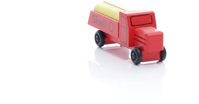 Holzspielzeug - Miniaturfahrzeug Lastenauto Tankauto mit Haube Bunt - Ansicht Vorne - Hergestellt im Erzgebirge