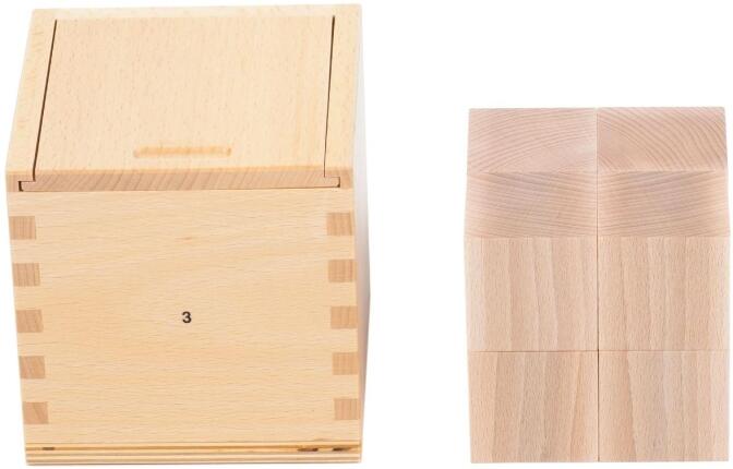 Holzspielzeug Fröbelgaben 3 für Kinderkrippe LxBxH 128x128x131mm