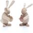 Osterfigur - Osterhasen Natur Hasenpaar Hasenkinder mit Ei- Ansicht Vorne - auch in Braun erhältlich