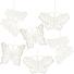 Baumschmuck – filigrane Schmetterlinge aus weißer Plauener Spitze im 6er-Set – BxHxT 1 x 6,5 x 0,1