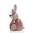Osterfigur - Osterhase sitzend mit Möhre im Mund - Abgeknicktem Ohr- Ansicht Links