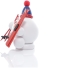 Räucherfigur - Räucherschneeball Weiß mit Ski und Bommelmütze - Ansicht Links - Echte Handarbeit
