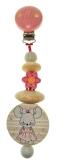 Wagenhänger – niedliche Maus  \ Ella \ in Rosa mit bunter Blume – BxHxT 7 x 4 x 20 cm