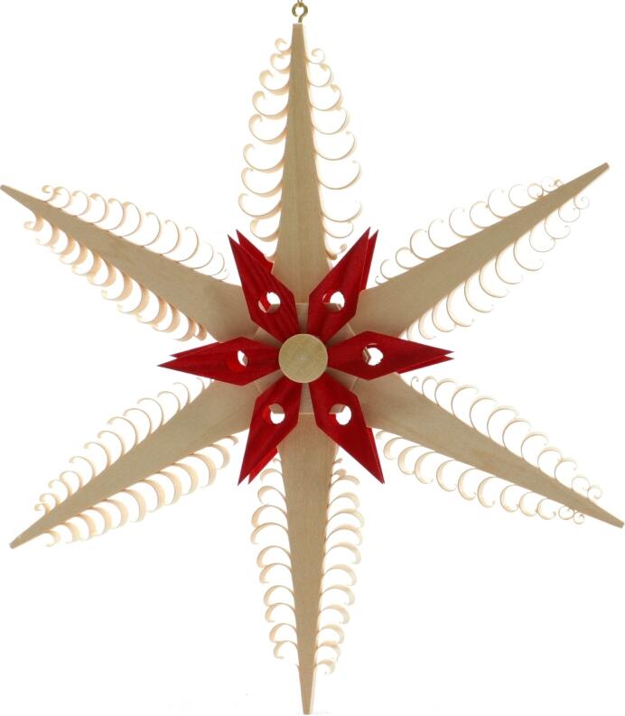 Spanstern Mitte mit rotem Holzstern - Ansicht Hinten - im Shop gibts diese auch mit Beleuchtung