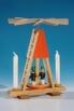 Wärmespiel Miniatur-Pyramide mit Bergmänner, rot für den Heizkörper oder Puppenkerzen(7mm x 40mm) Höhe ca 13,5 cm