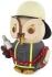 Miniatur Mini-Eule Feuerwehr Höhe ca. 8 cm aus Holz von Großhandel Dregeno, kleine Eulenfigur mit