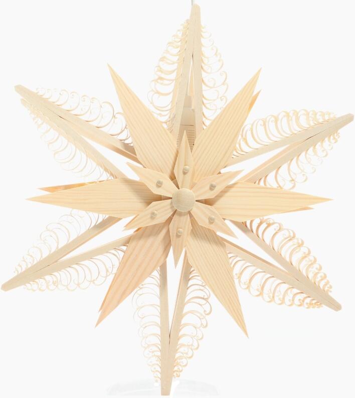 Spanstern doppelt el. Beleuchtet - Mittig sind 2 Sterne - Ansicht Hinten - mit selbstgestochenen