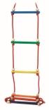 Schaukelspielzeug – farbenfrohe Strickleiter mit bunten Sprossen aus Holz – BxLxH 28 x 280 x 233 cm