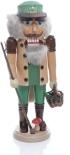 Weihnachtsfigur - Nußknacker Pilzsammler mit Stock und Pilzkorb - Höhe 39cm