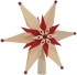 Baumschmuck Baumspitze aus Holz mit rotem und naturfarbenem Sternmotiv von Baum- und Fensterschmuck