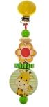 Wagenhänger – fröhliche Giraffe mit bunter Blume und Holzperlen – BxHxT 7 x 4 x 20 cm