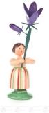 Blumenmädchen – liebevoll gestaltete Figur mit bunter Wiesenglockenblume, traditionell erzgebirgisch