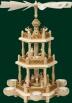 Tischpyramide Christi Geburt 2 stöckig mit Teelichter natur Höhe= 46cm