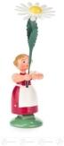 Blumenmädchen – liebevoll gestaltet mit weißer Margerite, pastellfarbenes Kleid, auf grünem Sockel –