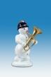 Holzfigur Schneemann Musikant mit Tuba Höhe 6,5cm