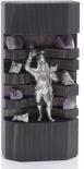 Miniaturbergwerk – Bergmann Steiger aus Zinn in dunklem Holz – BxHxT 18x16,5x4,5cm
