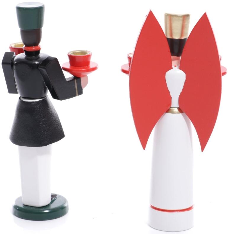 Weihnachtsfiguren - Engel blaue Flügel und Bergmann für Puppenlichte Bunt - Ansicht 3 Super Als