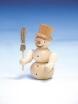 Weihnachtsfigur Schneemann mit Besen natur Höhe 9cm