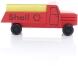 Holzspielzeug - Miniaturfahrzeug Lastenauto Tankauto mit Haube Bunt - Ansicht Rechts - Räder drehen sich
