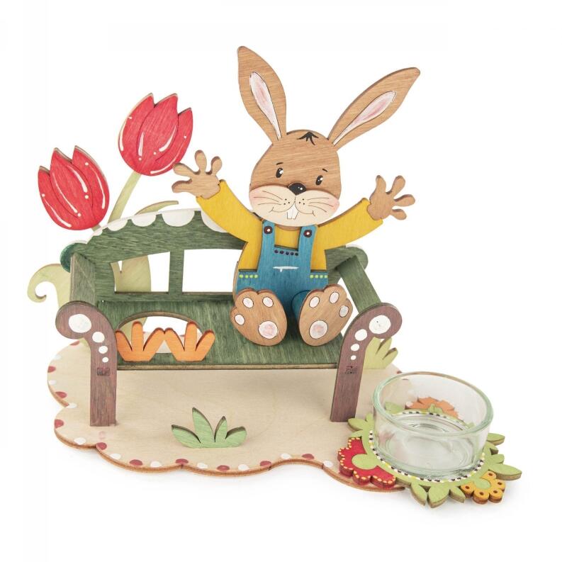Bastelsatz Osterbank mit Hase BxHxT 25x16x1cm