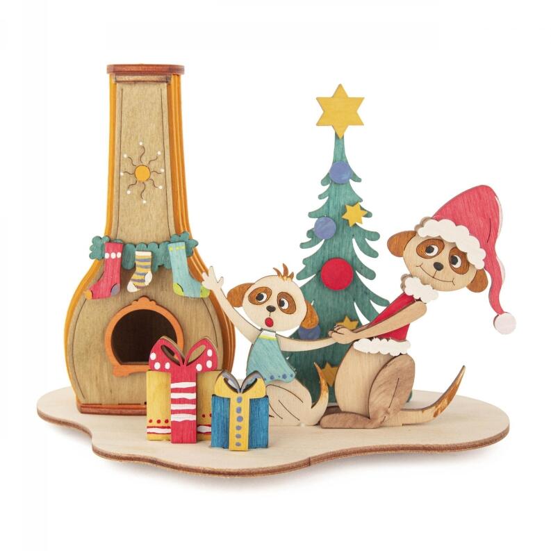 Bastelsatz Räucherofen Erdmännchen BxHxT 25x16x1cm