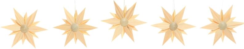 Christbaumschmuck - Doppelter Kieferstern mit großen und kleinen Rauten 5 Stück - Ansicht 2 - Von