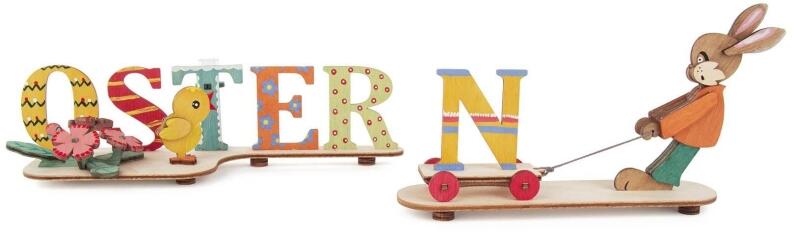 Bastelsatz Osterschrift mit Vase BxHxT 23x8x6,5cm
