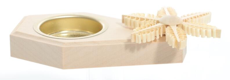 Tischschmuck - Teelichthalter mit Spanstern /auch für Stumpenkerzen - Ansicht Rechts -- durch