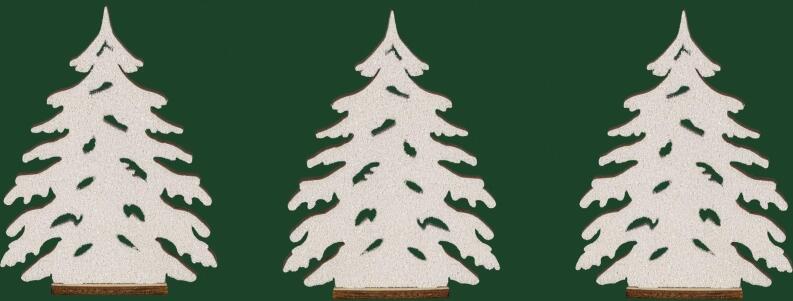 Aufsteckbaum – filigranes Schneemotiv für Schwibbögen und Figuren, naturfarben – BxH = 5 x 6,5 cm