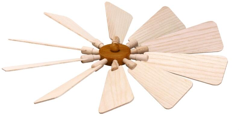 Ersatz-Flügelrad – naturbelassen, handgefertigt für Pyramiden mit 4-mm-Bohrung – Durchmesser ca. 34 