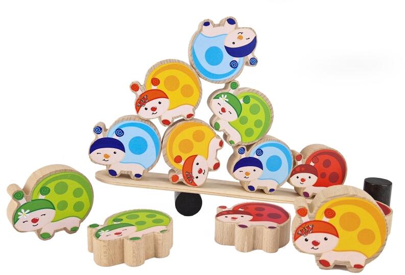 Balancespiel – tolle farbenfrohe Käferchen mit wackeligem Holzbrett – BxHxT 26 x 22 x 4,5 cm