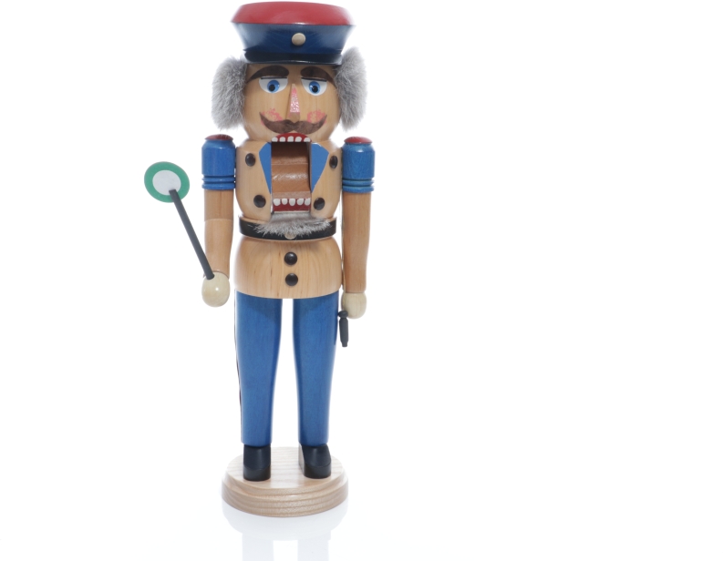 Weihnachtsfigur - Nußknacker Eisenbahner mit Kelle und Pfeife - Ansicht Geöffneten Mund