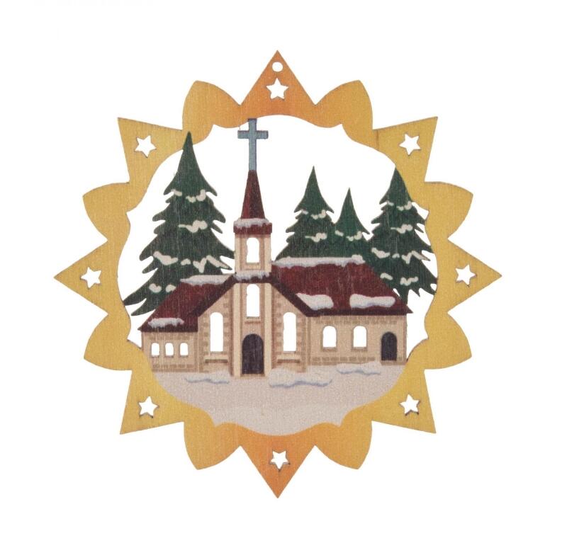 Baumbehang Bergkirche bunt (VE 6) BxH 6x6cm