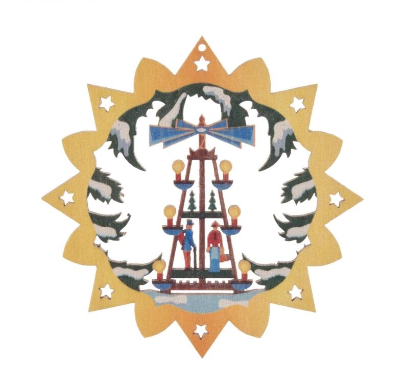 Baumbehang Pyramide bunt (VE 6) BxH 6x6cm