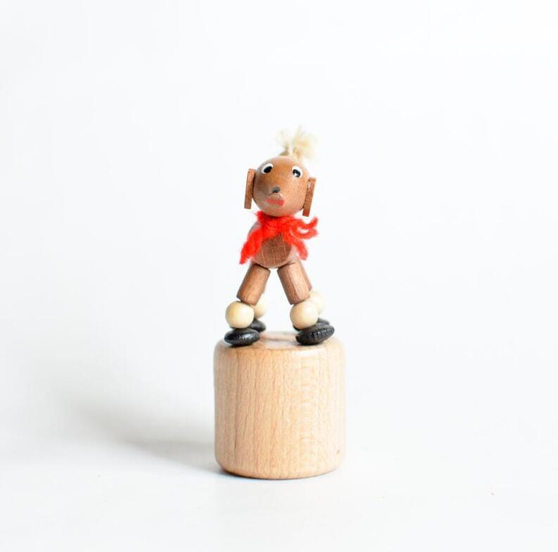 Holzspielzeug – liebevolle Wackelfigur Pudel (braun) – H ca. 7,5 cm